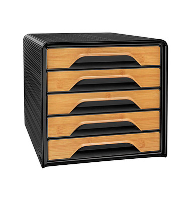 Schubladenbox Smoove  schwarzBambus 1071115301, DIN A4 mit 5 Schubladen