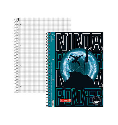 Collegeblock Ninja Power Lineatur 28 kariert DIN A4 Innen- und Außenrand