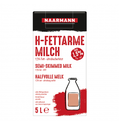 H-Milch Big Pack 036040, 1,5% Fett, 5 Liter, in Bag-in-Box