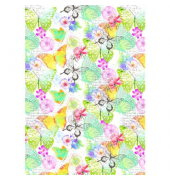 Geschenkpapier 8A8285, Schmetterlinge/Blumen, 50cm x 250m, bunt/Rückseite weiß