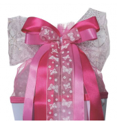 Schultütenschleife, LED-Pink Glamour, Polyester, 50x23cm