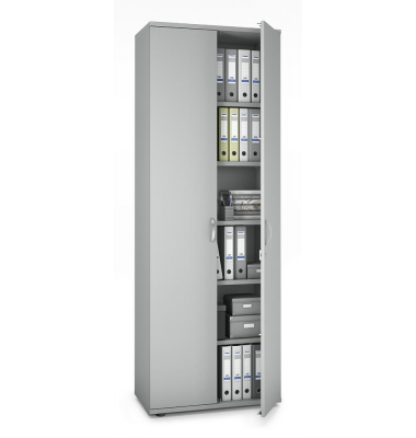 Aktenschrank MULTI M pro 250423, abschlie&szlig;bar, 6 H&auml;ngeregistraturen, lichtgrau, 80x225x42cm (BxHxT)