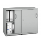 Schiebet&uuml;renschrank MULTI M pro 250308, abschlie&szlig;bar, 2x2 OH, lichtgrau, 100x78x42cm (BxHxT)