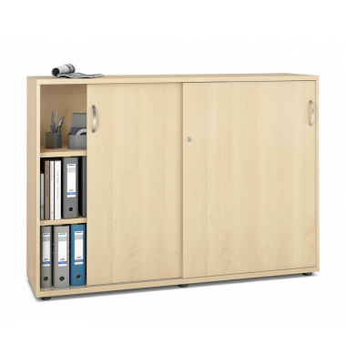 Schiebet&uuml;renschrank MULTI M pro 272595, abschlie&szlig;bar, 2x3 OH, ahorn, 160x114x42cm (BxHxT)