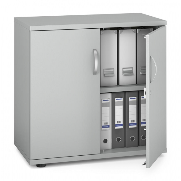 4251635609939 - Flügeltürenschrank MULTI M pro 250294 abschließbar 2 OH lichtgrau 80x78x42cm (BxHxT) 4251635609939 Deskin