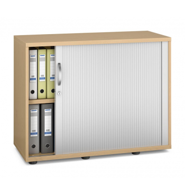 Rollladenschrank MULTI M pro 252561, abschlie&szlig;bar, 2 OH, buche/alusilber, 100x78x42cm (BxHxT)