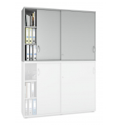 Aufsatzschrank MULTI M pro 272608, abschlie&szlig;bar, 2x3 OH, lichtgrau, 160x111x42cm (BxHxT)