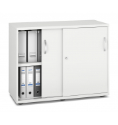 Schiebet&uuml;renschrank MULTI M pro 252586, abschlie&szlig;bar, 2x2 OH, wei&szlig;, 100x78x42cm (BxHxT)
