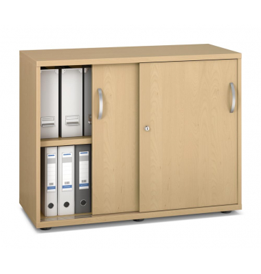 Schiebet&uuml;renschrank MULTI M pro 250310, abschlie&szlig;bar, 2x2 OH, buche, 100x78x42cm (BxHxT)