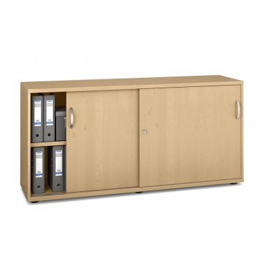 Schiebet&uuml;renschrank MULTI M pro 272589, abschlie&szlig;bar, 2 OH, buche, 160x78x42cm (BxHxT)