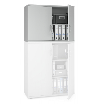 Aufsatzschrank MULTI M pro 250538, abschlie&szlig;bar, 2 OH, lichtgrau, 100x75x42cm (BxHxT)