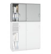 Aufsatzschrank MULTI M pro 250554, abschlie&szlig;bar, 2x2 OH, lichtgrau, 120x75x42cm (BxHxT)