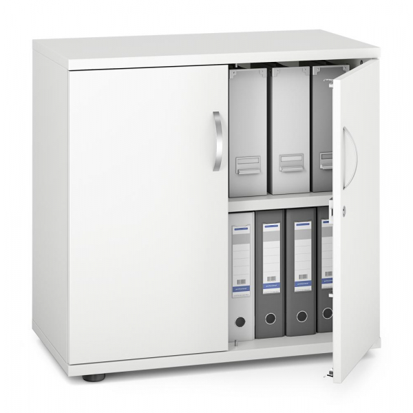 4251635623850 - Flügeltürenschrank MULTI M pro 252550 abschließbar 2 OH weiß 80x78x42cm (BxHxT) 4251635623850 Deskin