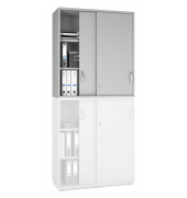 Aufsatzschrank MULTI M pro 250558, abschlie&szlig;bar, 2x2 OH, lichtgrau, 100x111x42cm (BxHxT)