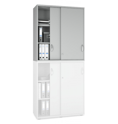 Aufsatzschrank MULTI M pro 250558, abschlie&szlig;bar, 2x2 OH, lichtgrau, 100x111x42cm (BxHxT)