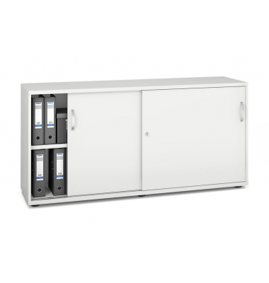 Schiebet&uuml;renschrank MULTI M pro 272591, abschlie&szlig;bar, 2x2 OH, wei&szlig;, 160x78x42cm (BxHxT)