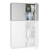 Aufsatzschrank MULTI M pro 250542, abschlie&szlig;bar, 2x2 OH, lichtgrau, 120x75x42cm (BxHxT)