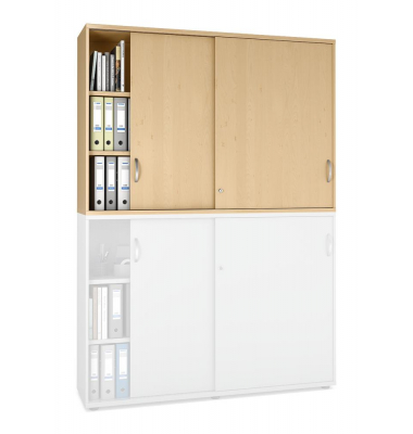 Aufsatzschrank MULTI M pro 272609, abschlie&szlig;bar, 2x3 OH, buche, 160x111x42cm (BxHxT)