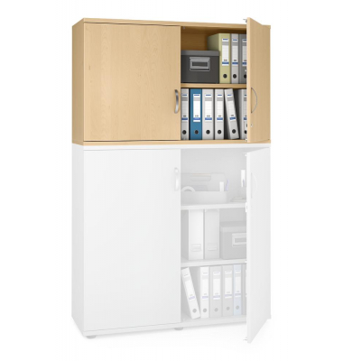 Aufsatzschrank MULTI M pro 250543, abschlie&szlig;bar, 2x2 OH, buche, 120x75x42cm (BxHxT)