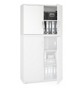 Aufsatzschrank MULTI M pro 256672, abschlie&szlig;bar, 2 OH, wei&szlig;, 100x75x42cm (BxHxT)