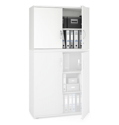Aufsatzschrank MULTI M pro 256672, abschlie&szlig;bar, 2 OH, wei&szlig;, 100x75x42cm (BxHxT)