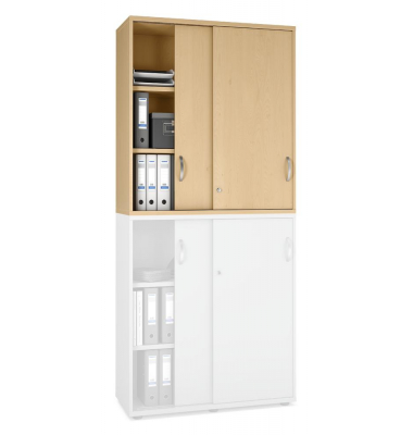 Aufsatzschrank MULTI M pro 250559, abschlie&szlig;bar, 2x3 OH, buche, 100x111x42cm (BxHxT)