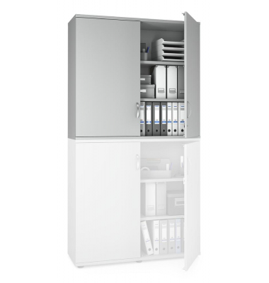 Aufsatzschrank MULTI M pro 263660, abschlie&szlig;bar, 2x3 OH, lichtgrau, 120x111x42cm (BxHxT)