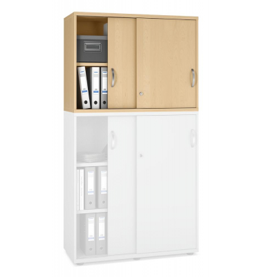 Aufsatzschrank MULTI M pro 250551, abschließbar, 2x2 OH, buche, 100x75x42cm (BxHxT)