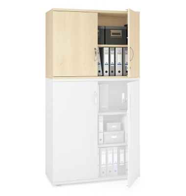 Aufsatzschrank MULTI M pro 250540, abschlie&szlig;bar, 2 OH, ahorn, 100x75x42cm (BxHxT)