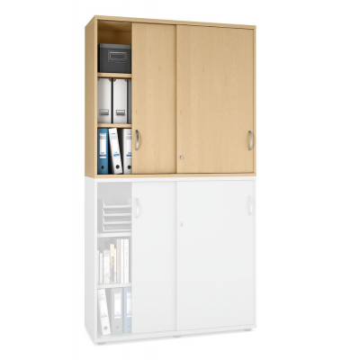Aufsatzschrank MULTI M pro 250563, abschlie&szlig;bar, 2x3 OH, buche, 120x111x42cm (BxHxT)