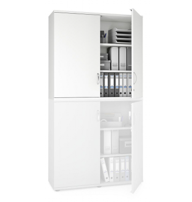 Aufsatzschrank MULTI M pro 263663, abschlie&szlig;bar, 2x3 OH, wei&szlig;, 120x111x42cm (BxHxT)