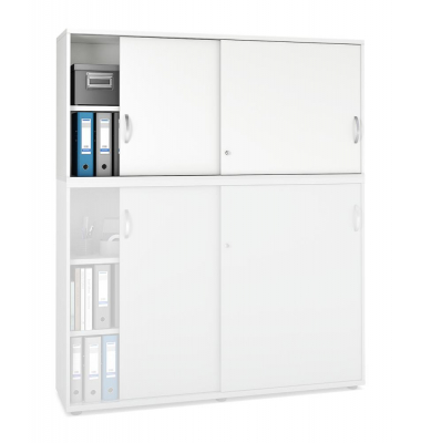 Aufsatzschrank MULTI M pro 272606, abschlie&szlig;bar, 2x2 OH, wei&szlig;, 160x75x42cm (BxHxT)