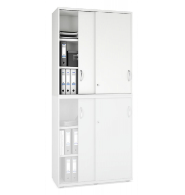 Aufsatzschrank MULTI M pro 253911, abschlie&szlig;bar, 2x3 OH, wei&szlig;, 100x111x42cm (BxHxT)