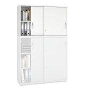 Aufsatzschrank MULTI M pro 253907, abschlie&szlig;bar, 2x2 OH, wei&szlig;, 120x75x42cm (BxHxT)