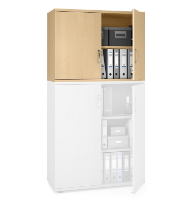 Aufsatzschrank MULTI M pro 250539, abschlie&szlig;bar, 2 OH, buche, 100x75x42cm (BxHxT)