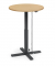 Sitz-Steh-Schreibtisch MODUL Monosäule, elektrisch höhenverstellbar, 71,5-120,5cm (H), 80x80cm (BxT), rund, buche / schwarz