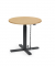 Sitz-Steh-Schreibtisch MODUL Monosäule, elektrisch höhenverstellbar, 71,5-120,5cm (H), 80x80cm (BxT), rund, buche / schwarz