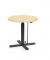 Sitz-Steh-Schreibtisch MODUL Monosäule, elektrisch höhenverstellbar, 71,5-120,5cm (H), 80x80cm (BxT), rund, ahorn / schwarz