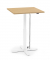 Sitz-Steh-Schreibtisch MODUL Monosäule, elektrisch höhenverstellbar, 71,5-120,5cm (H), 80x80cm (BxT), quadratisch, buche / weiß