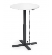 Sitz-Steh-Schreibtisch MODUL Monosäule, elektrisch höhenverstellbar, 71,5-120,5cm (H), 80x80cm (BxT), rund, weiß / schwarz