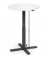Sitz-Steh-Schreibtisch MODUL Monosäule, elektrisch höhenverstellbar, 71,5-120,5cm (H), 80x80cm (BxT), rund, weiß / schwarz