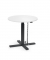Sitz-Steh-Schreibtisch MODUL Monosäule, elektrisch höhenverstellbar, 71,5-120,5cm (H), 80x80cm (BxT), rund, weiß / schwarz