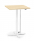 Sitz-Steh-Schreibtisch MODUL Monosäule, elektrisch höhenverstellbar, 71,5-120,5cm (H), 80x80cm (BxT), quadratisch, ahorn / weiß