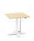 Sitz-Steh-Schreibtisch MODUL Monosäule, elektrisch höhenverstellbar, 71,5-120,5cm (H), 80x80cm (BxT), quadratisch, ahorn / weiß