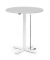 Sitz-Steh-Schreibtisch MODUL Monosäule, elektrisch höhenverstellbar, 71,5-120,5cm (H), 100x80cm (BxT), rund, lichtgrau / weiß