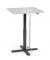 Sitz-Steh-Schreibtisch MODUL Monosäule, elektrisch höhenverstellbar, 71,5-120,5cm (H), 80x80cm (BxT), quadratisch, lichtgrau / s