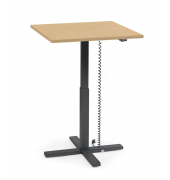 Sitz-Steh-Schreibtisch MODUL Monosäule, elektrisch höhenverstellbar, 71,5-120,5cm (H), 80x80cm (BxT), quadratisch, buche / schwarz