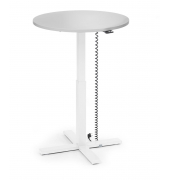 Sitz-Steh-Schreibtisch MODUL Monosäule, elektrisch höhenverstellbar, 71,5-120,5cm (H), 80x80cm (BxT), rund, lichtgrau / weiß