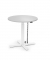 Sitz-Steh-Schreibtisch MODUL Monosäule, elektrisch höhenverstellbar, 71,5-120,5cm (H), 80x80cm (BxT), rund, lichtgrau / weiß