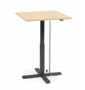 Sitz-Steh-Schreibtisch MODUL Monosäule, elektrisch höhenverstellbar, 71,5-120,5cm (H), 80x80cm (BxT), quadratisch, ahorn / schwarz
